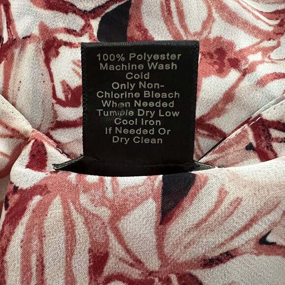 Ann Taylor Shirt Womens Medium Pink Floral Hibiscus Flower Tank Top Blouse Bloom - Picture 7 of 7